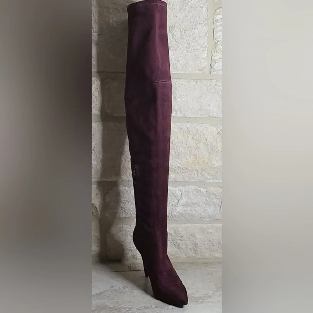 Kendall + Kylie “Kayla” Thigh-High Suede Boots – Size 9, Burgundy or Black (NWT)